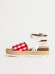 HARLOW WOMENS HARLOW TOPIC SANDALS - RED GINGHAM - Boathouse