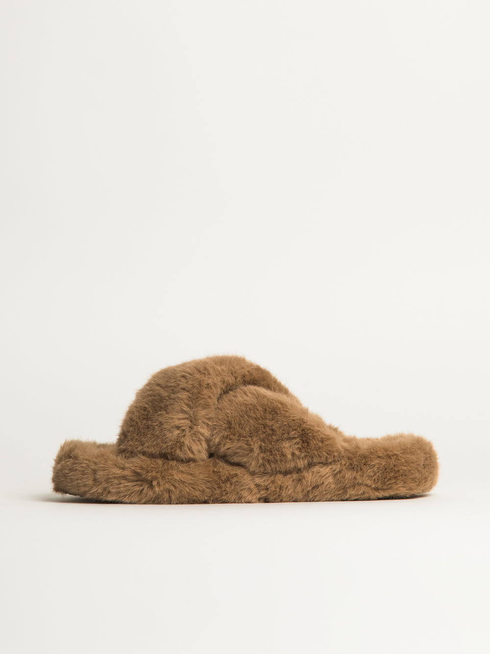 WOMENS HARLOW CROSSOVER SLIPPER - LIGHT BROWN