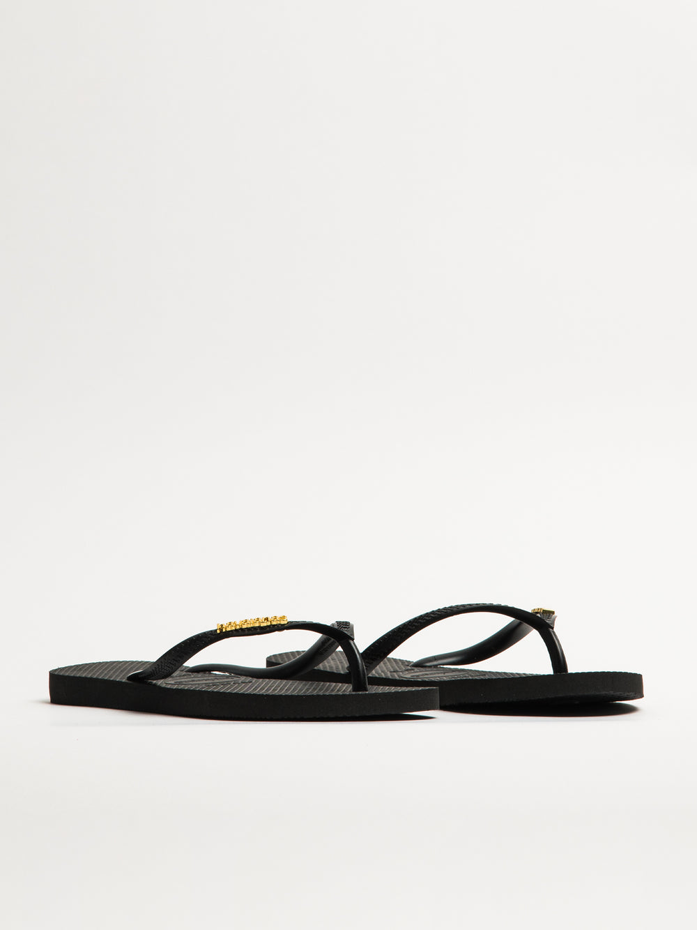 WOMENS HAVAIANAS SLIM LOGO METALLIC -BLACK