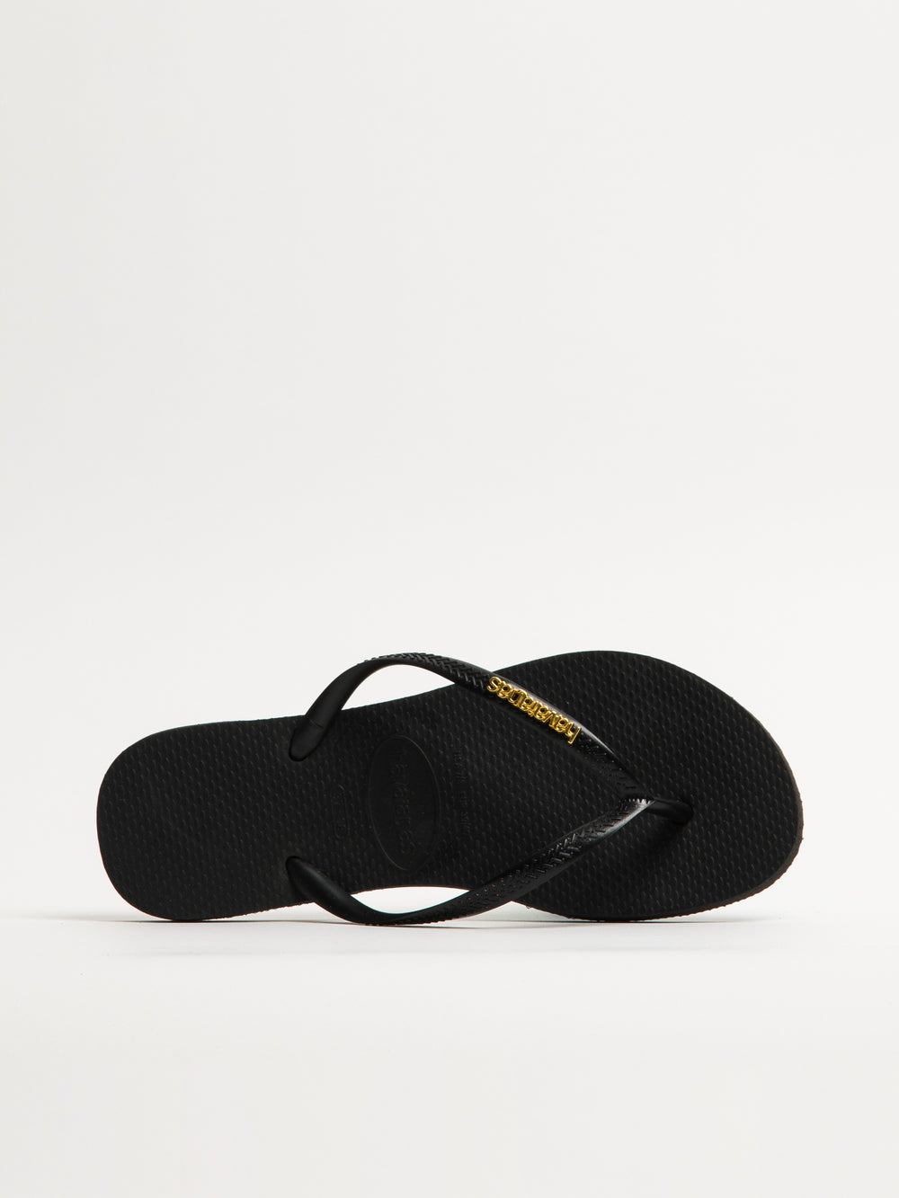 WOMENS HAVAIANAS SLIM LOGO METALLIC -BLACK