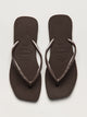 WOMENS HAVAIANAS SLIM SQUARE SANDALS - DARK BROWN