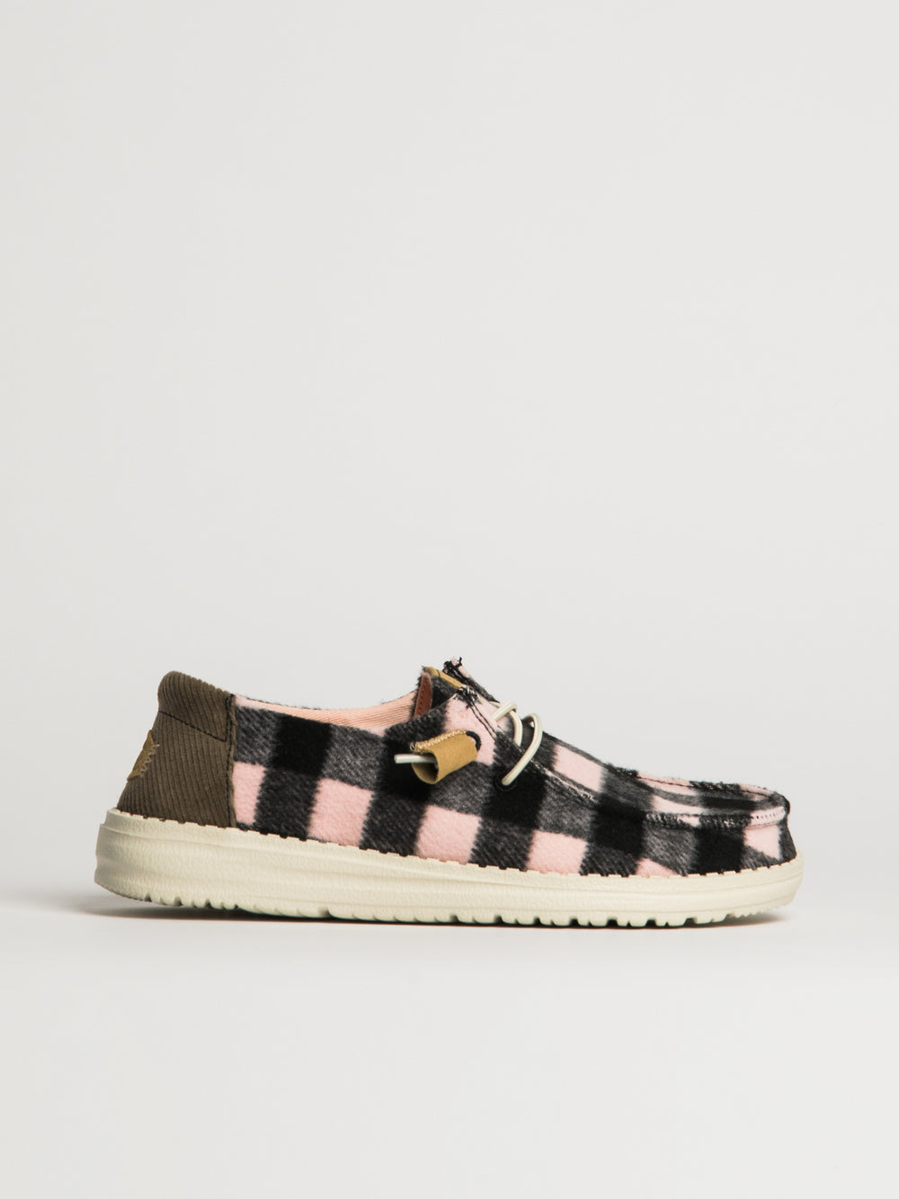 WOMENS HEYDUDE WENDY BUFFALO PLAID - BLACK/PINK