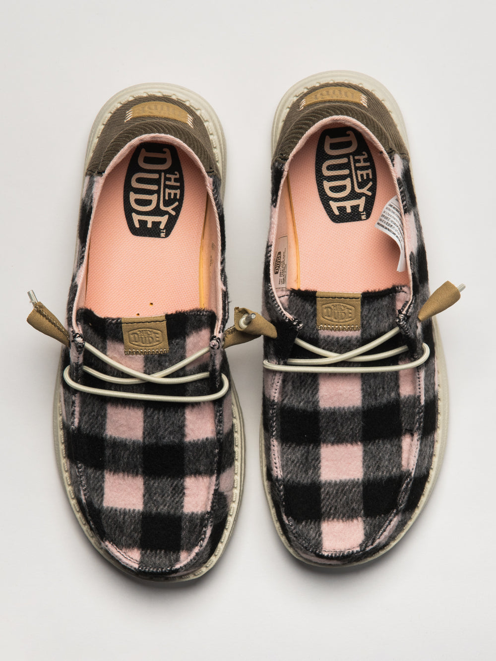 WOMENS HEYDUDE WENDY BUFFALO PLAID - BLACK/PINK