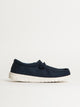 KIDS HEYDUDE WALLY YOUTH STRETCH CANVAS - NAVY