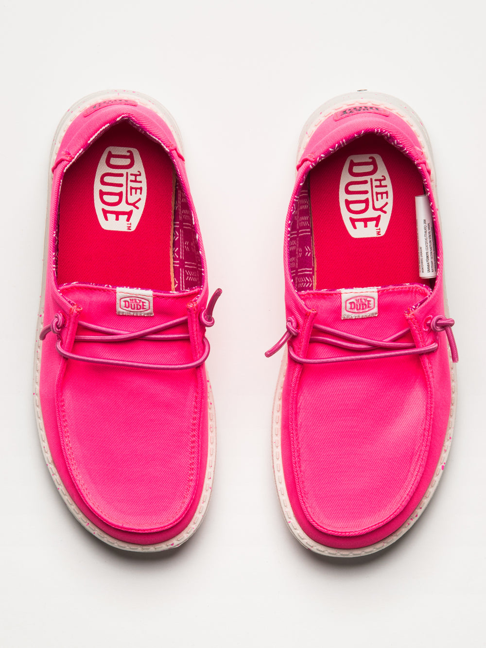 KIDS HEYDUDE WENDY YOUTH STRTECH CANVAS - PINK