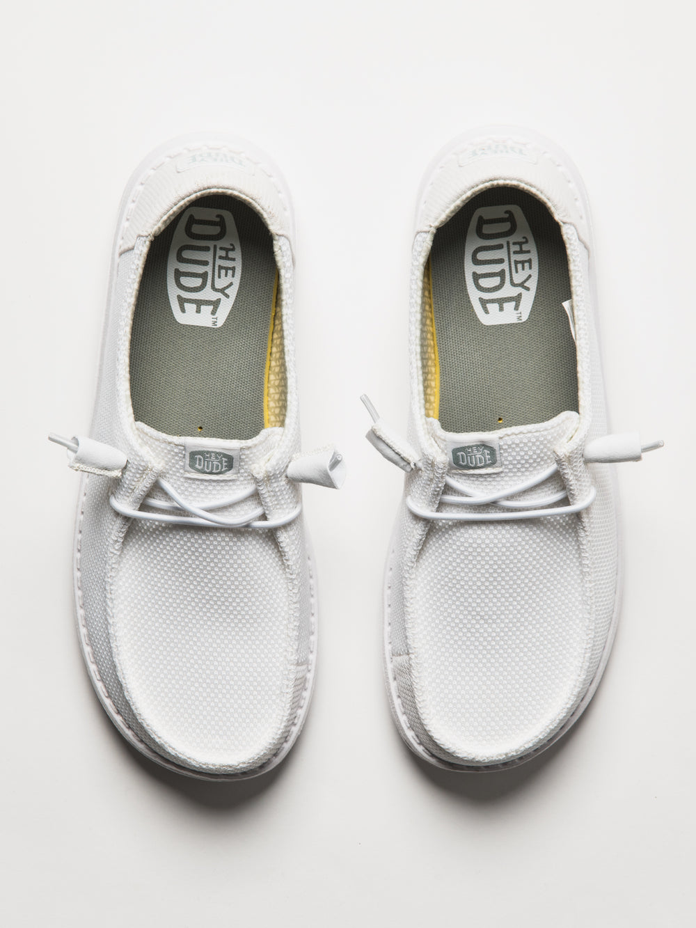 WOMENS HEYDUDE WENDY STRETCH SOX SNEAKER - WHITE