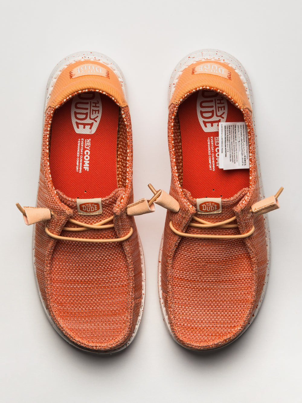 WOMENS HEYDUDE WENDY STRETCH SOX SNEAKER - PEACH