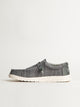 MENS HEYDUDE WALLY STRETCH SOX SLIP-ON - GREY