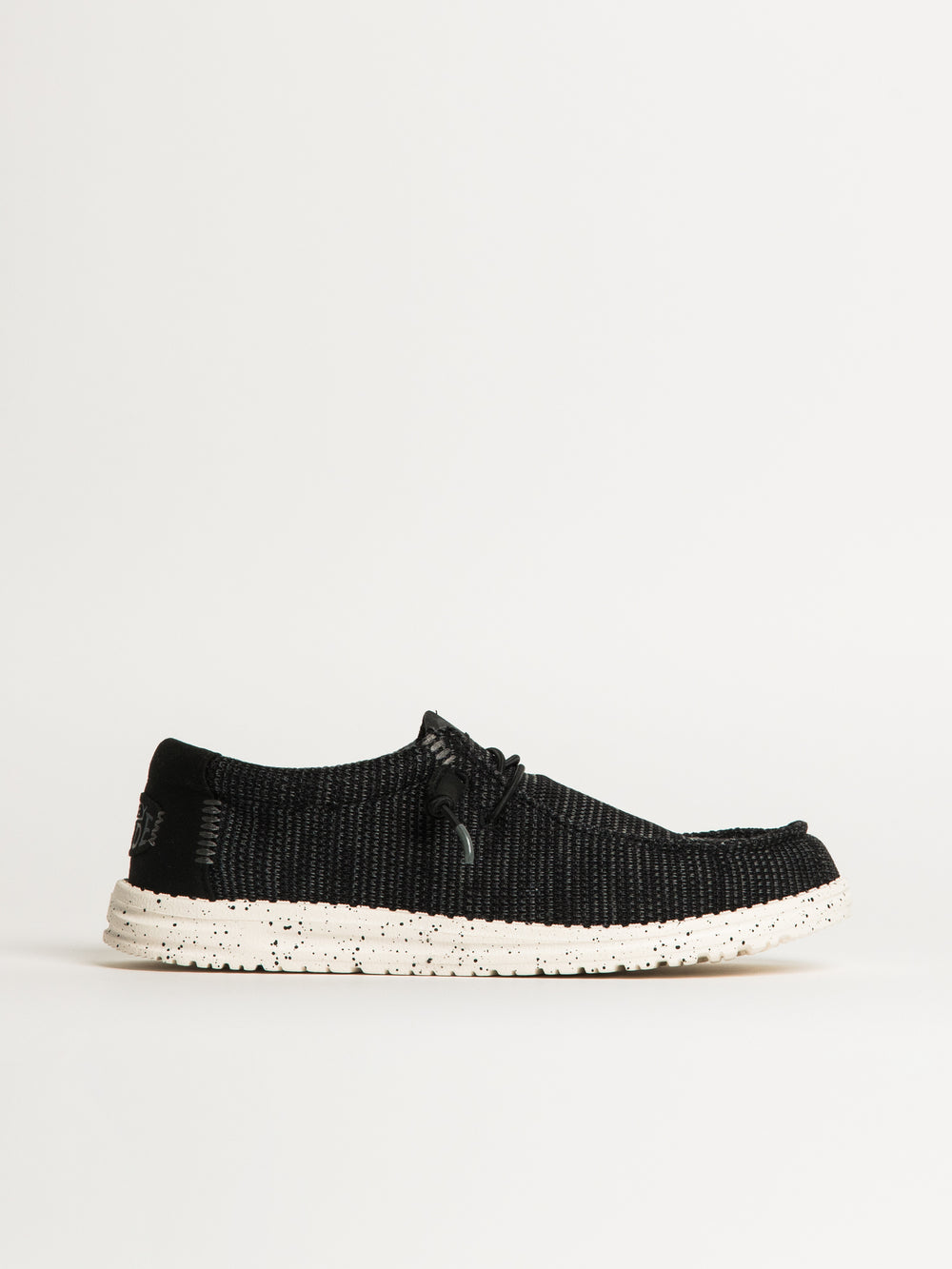 HEYDUDE WALLY STRETCH SOX SLIP-ON POUR HOMMES - NOIR/BLANC