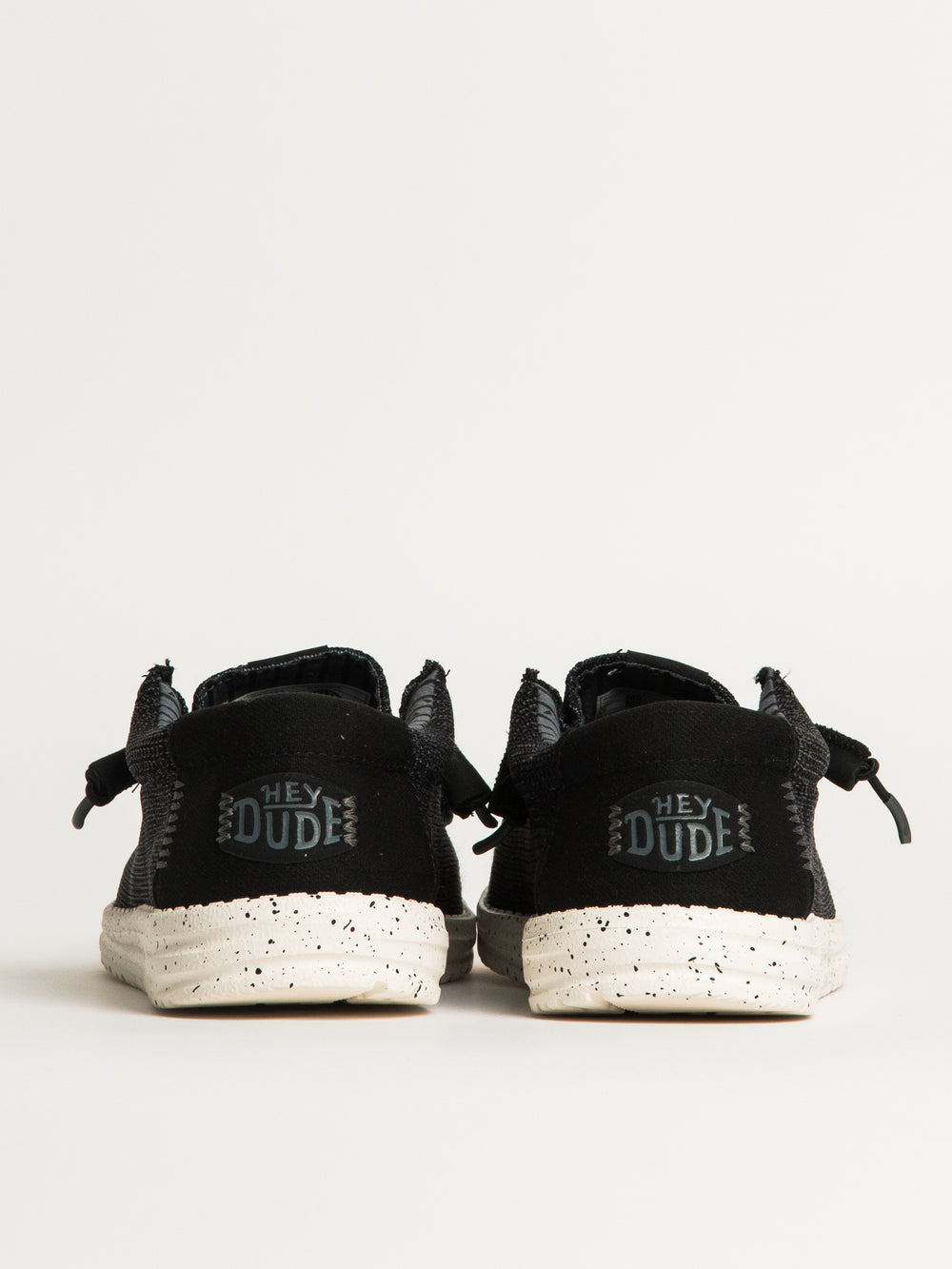 MENS HEYDUDE WALLY STRETCH SOX SLIP-ON - BLACK/WHITE