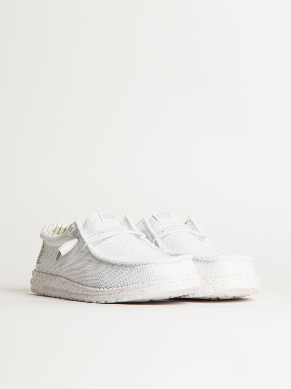 MENS HEYDUDE WALLY STRETCH SOX SLIP-ON - WHITE