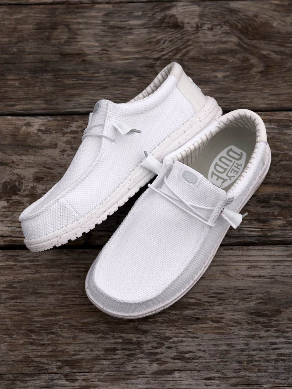 MENS HEYDUDE WALLY STRETCH SOX SLIP-ON - WHITE