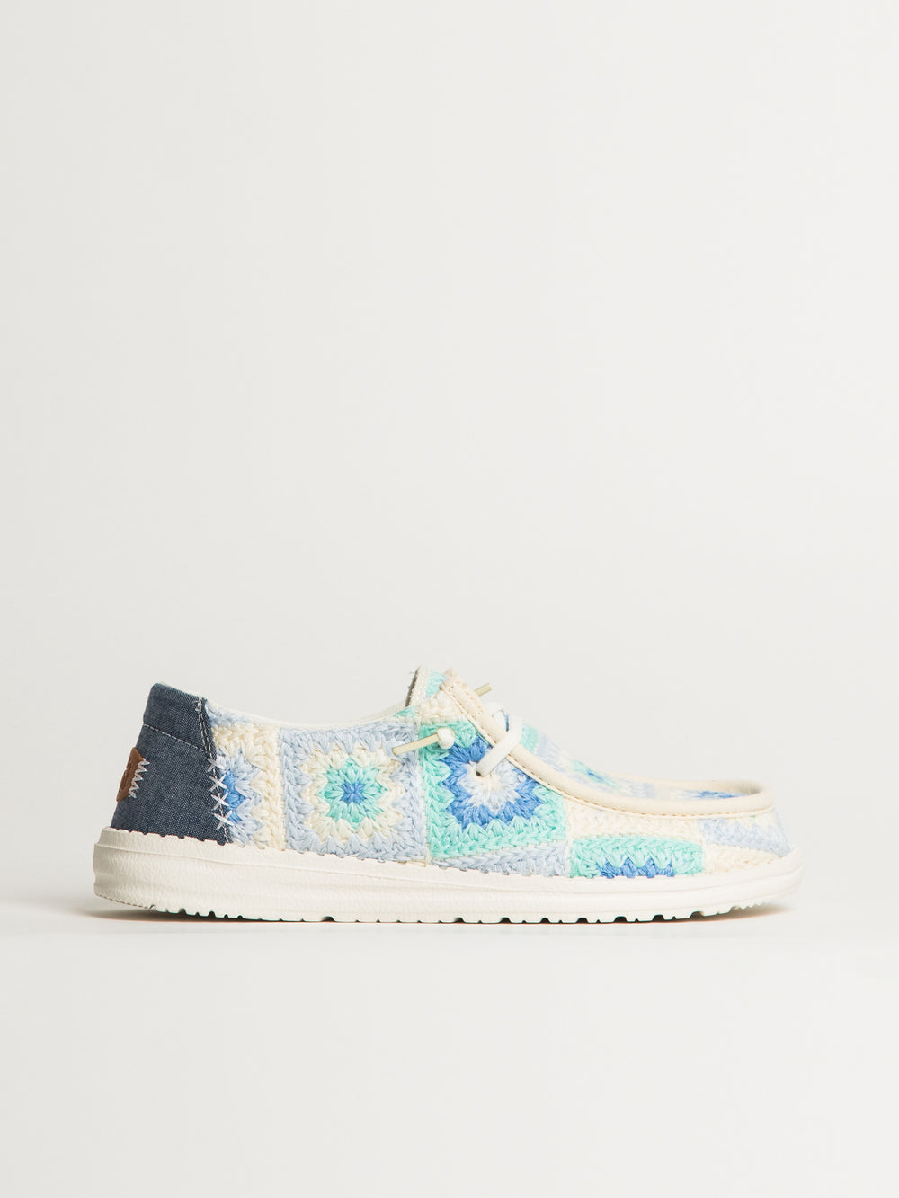 WOMENS HEYDUDE WENDY COTTAGE CROCHET SNEAKER - BLUE