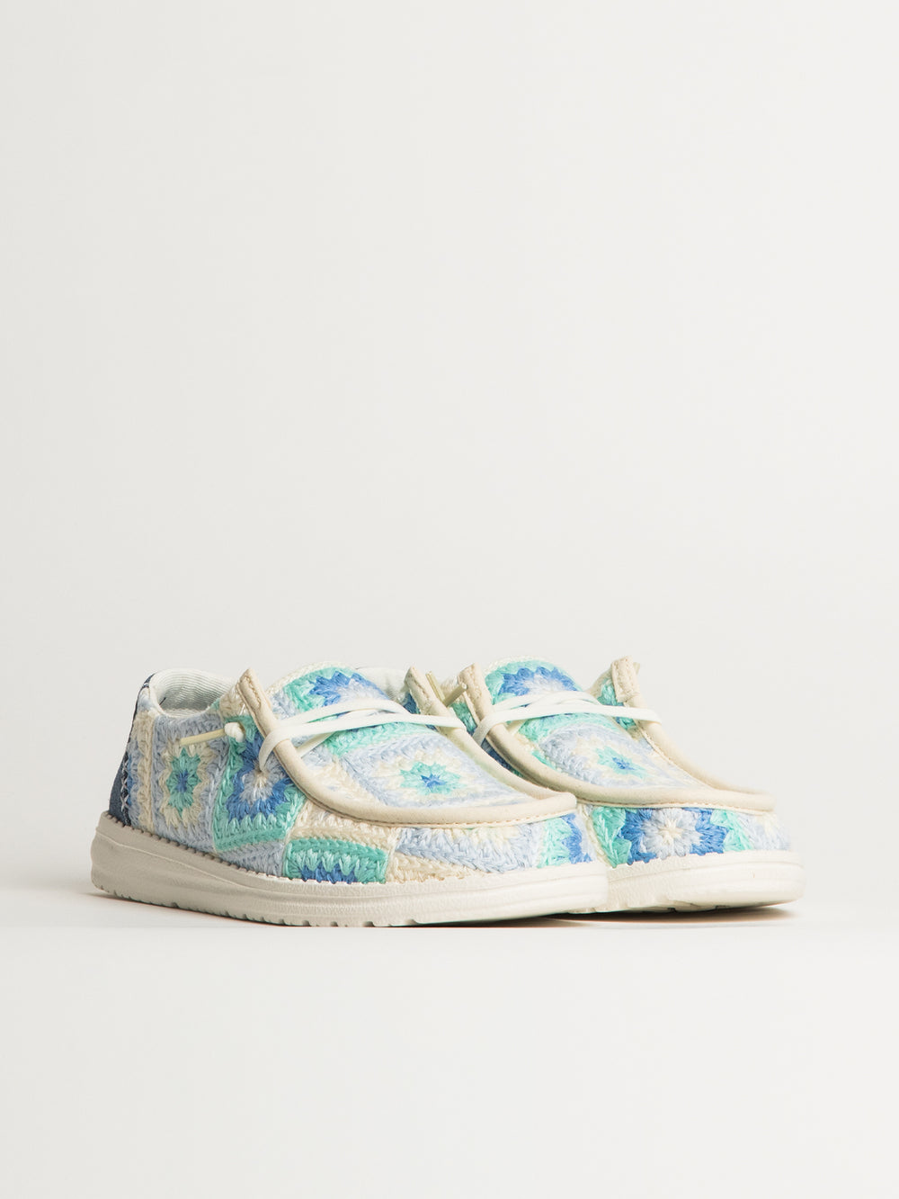 WOMENS HEYDUDE WENDY COTTAGE CROCHET SNEAKER - BLUE