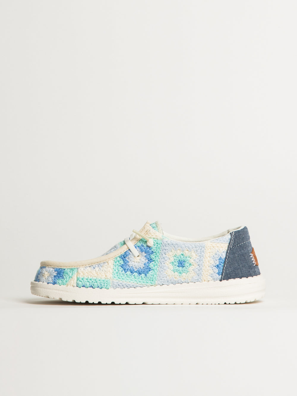 WOMENS HEYDUDE WENDY COTTAGE CROCHET SNEAKER - BLUE
