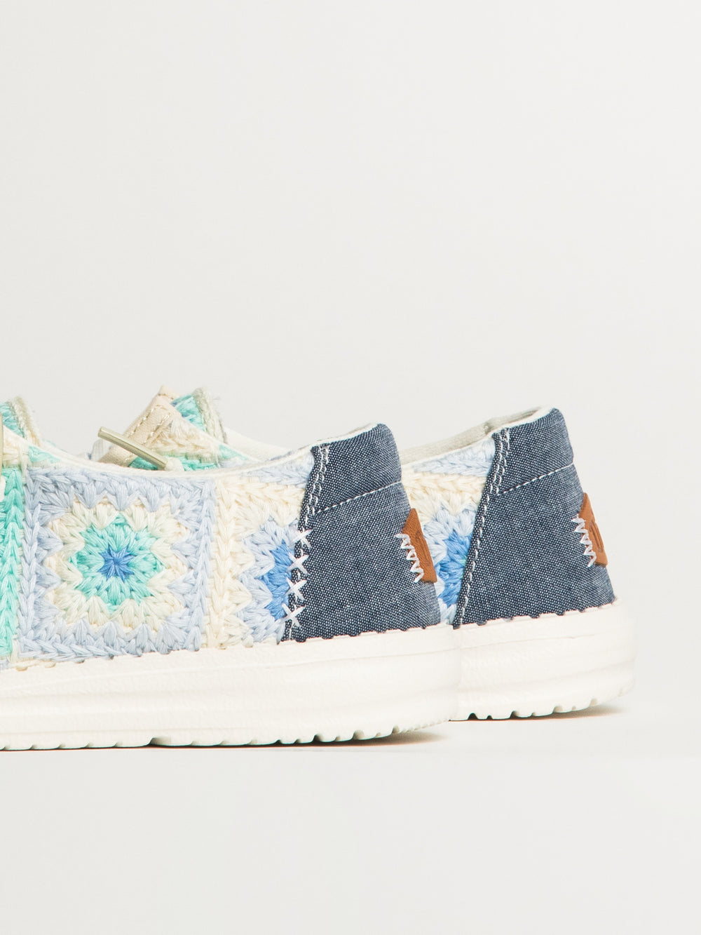 WOMENS HEYDUDE WENDY COTTAGE CROCHET SNEAKER - BLUE