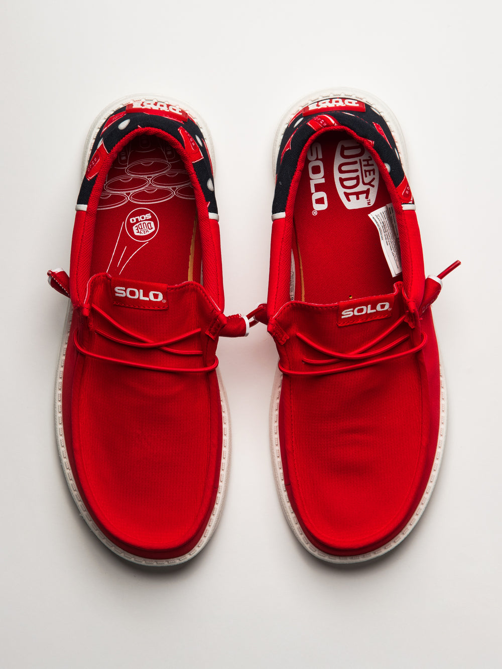 HEY DUDE WALLY FUNK SOLO CUP SLIP-ON POUR HOMME - ROUGE