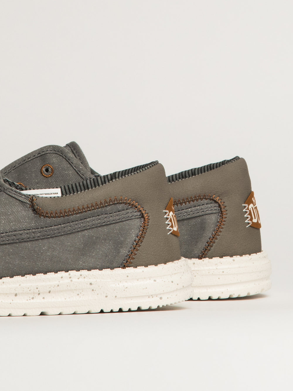 MENS HEY DUDE WALLY CRUZ STRETCH CANVAS - GREY
