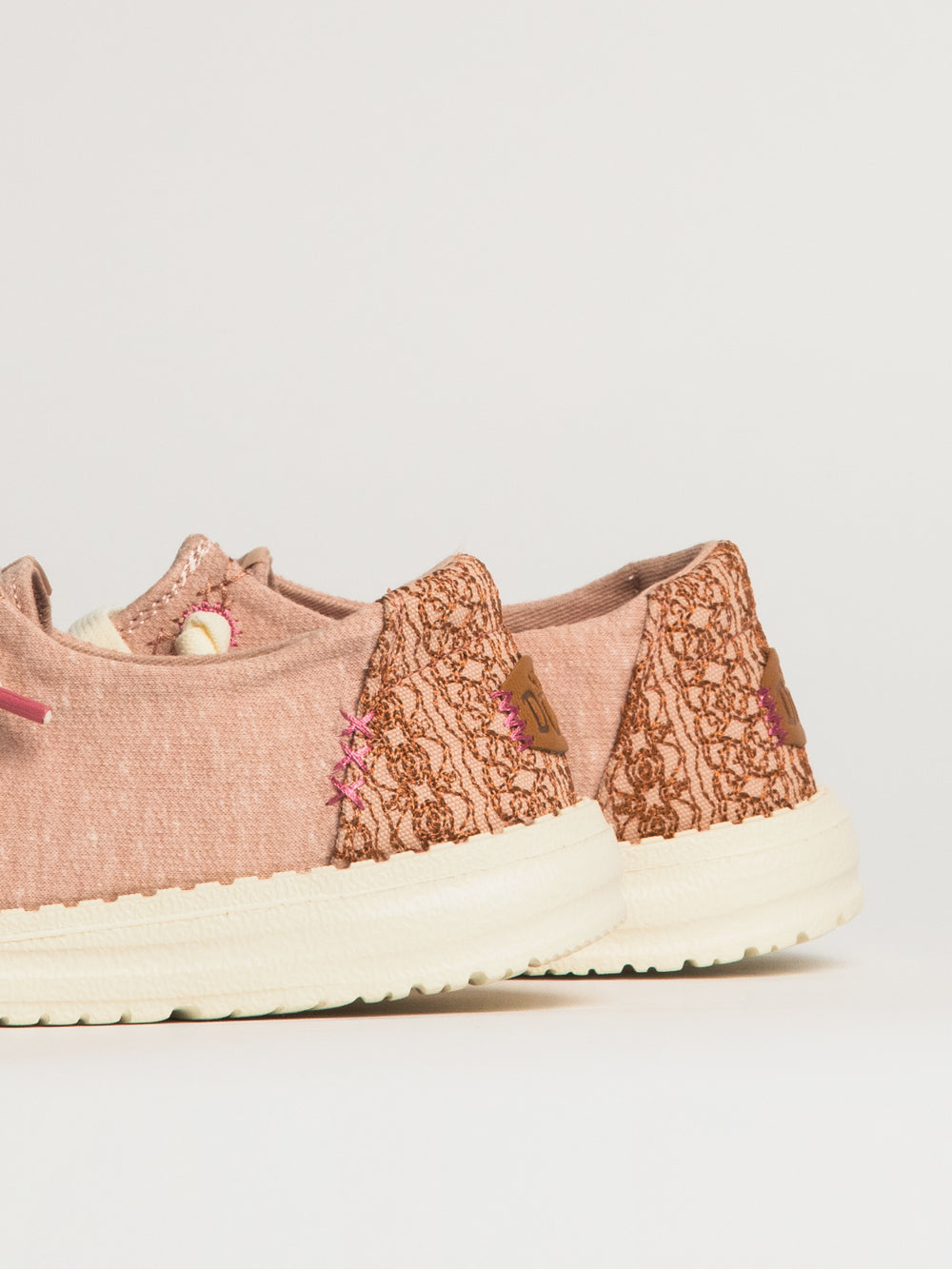 WOMENS HEYDUDE WENDY BREAK SURF JERSEY SNEAKER - ROSE