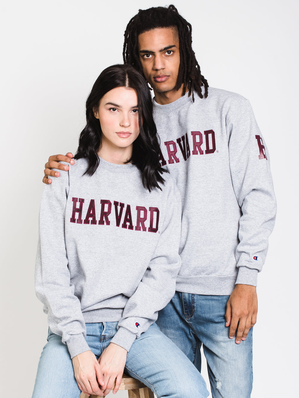 CHAMPION ECO POWERBLEND HARVARD UNIVERSITY CREWNECK SWEATER - CLEARANCE
