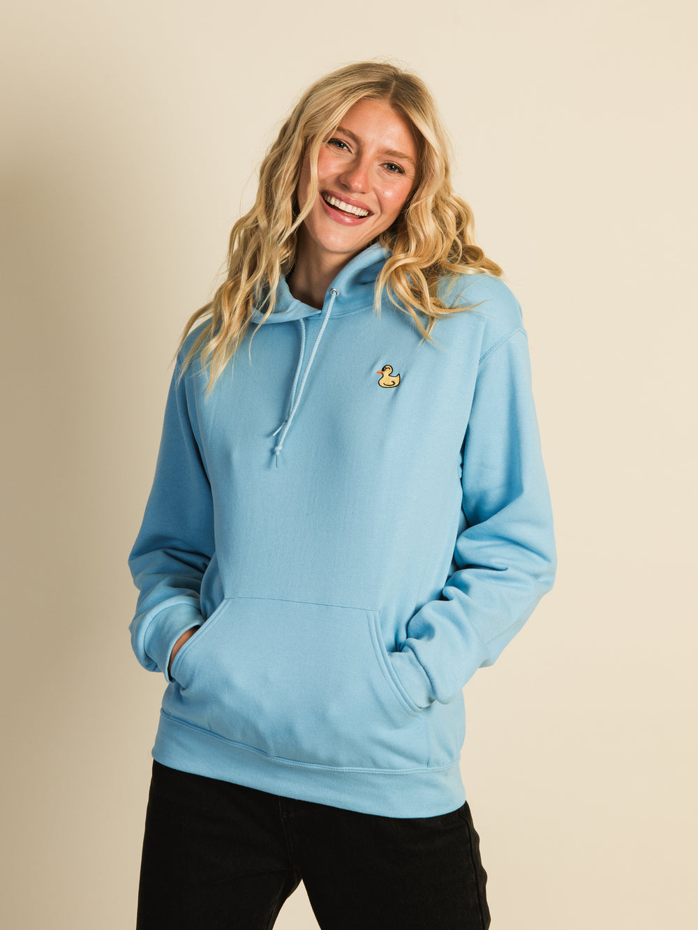 DUCK WITH GLASSES EMBROIDERED HOODIE