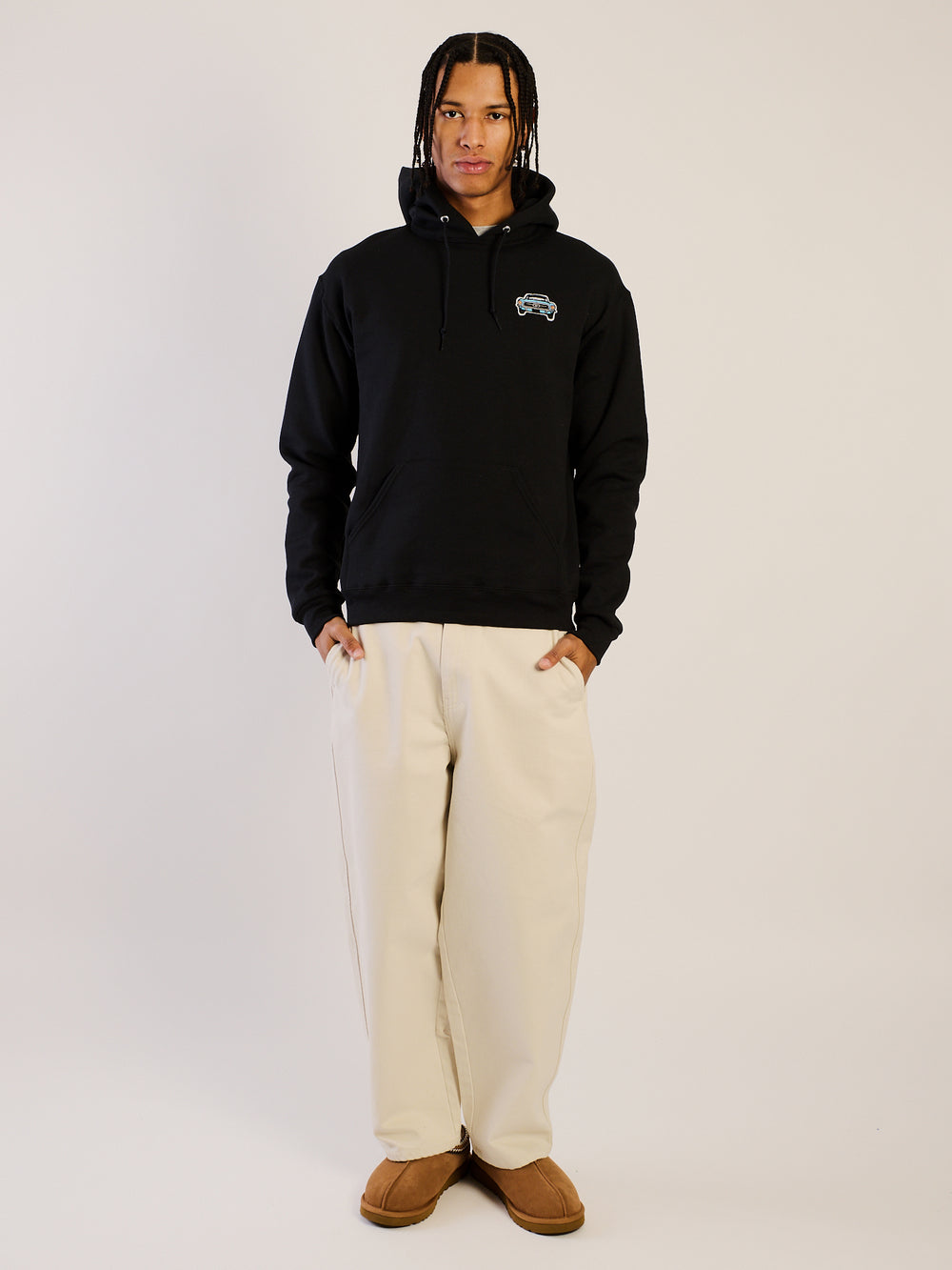 HOODIE BRODÉ HOTLINE APPAREL MUSCLE CAR NOIR