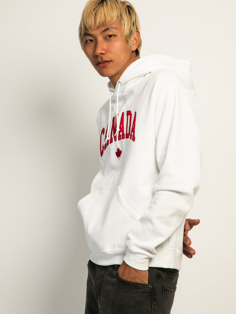 HOTLINE APPAREL HOTLINE APPAREL CANADA EMBROIDERED HOODIE - WHITE - CLEARANCE - Boathouse