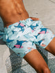 ISLAND HAZE ISLAND HAZE SURFING SHARK 5IN VOLLEY SHORT - AQUA - Boathouse