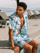 ISLAND HAZE ISLAND HAZE SURFING SHARK SHORT SLEEVE WOVEN SHIRT - AQUA - Boathouse