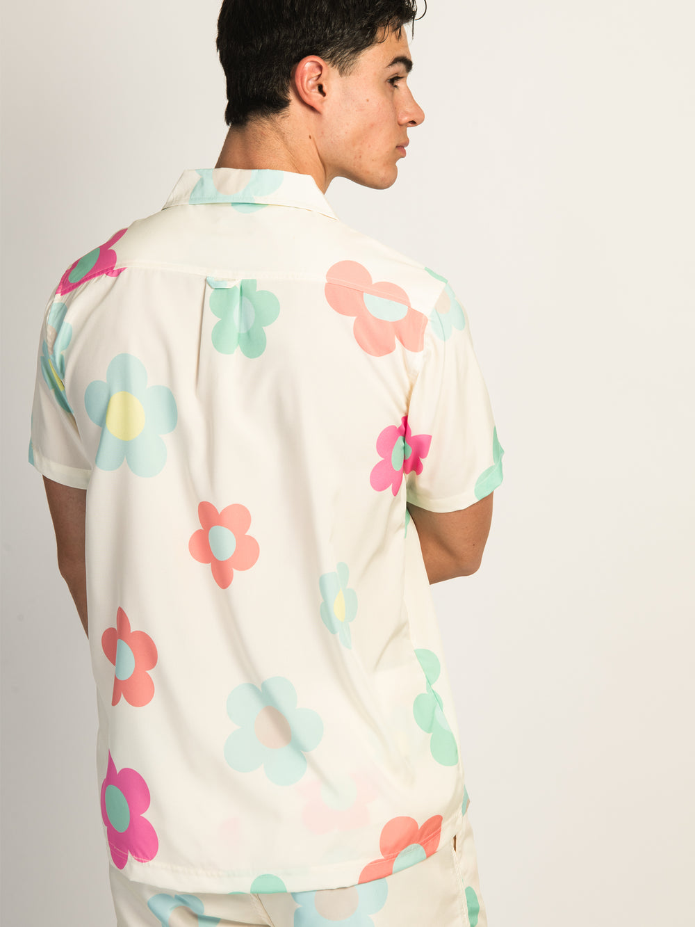 ISLAND HAZE DAISY SHORT SLEEVE WOVEN SHIRT - CREAM