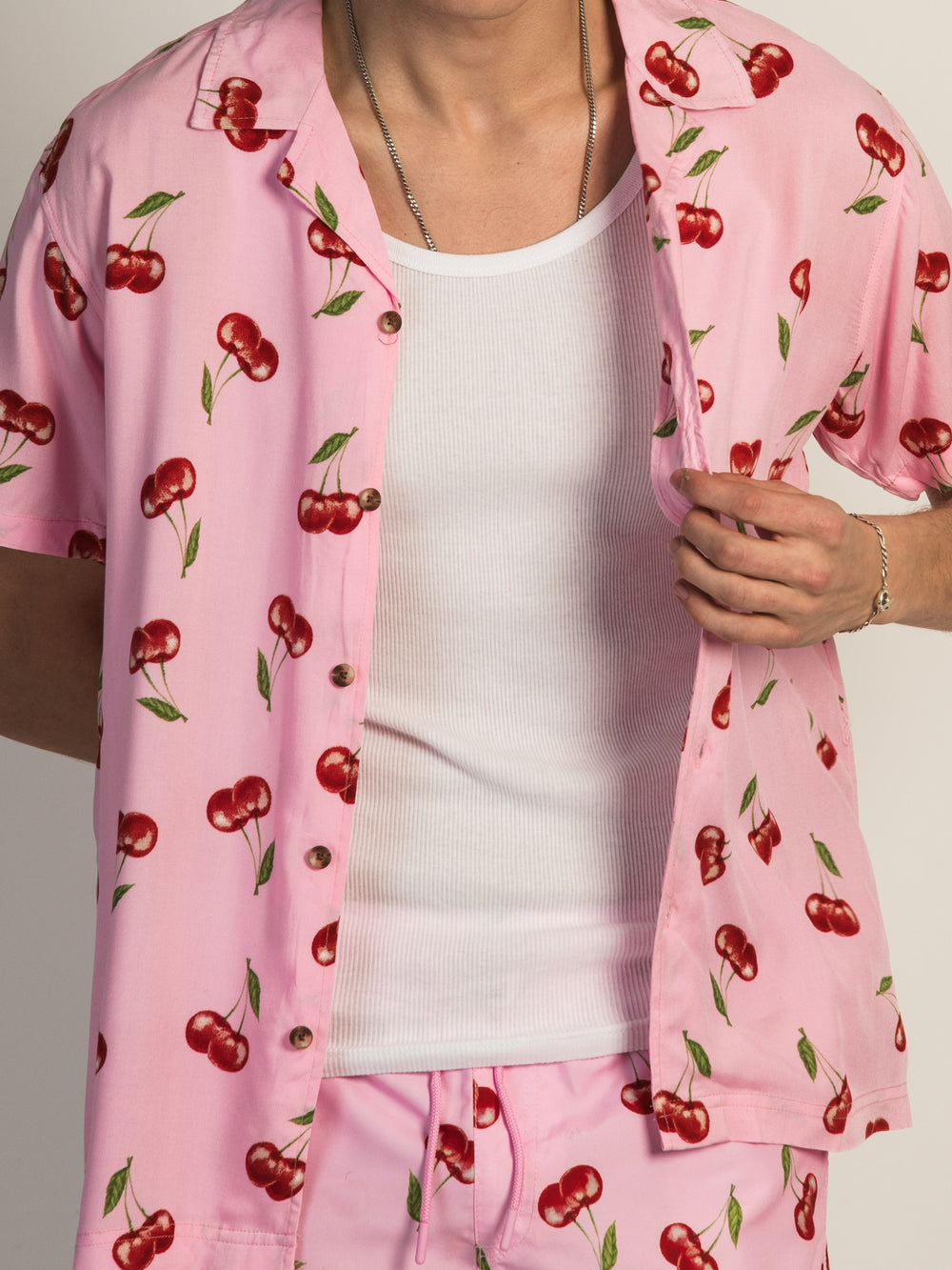 CHEMISE MANCHES COURTES ISLAND HAZE CHERRY