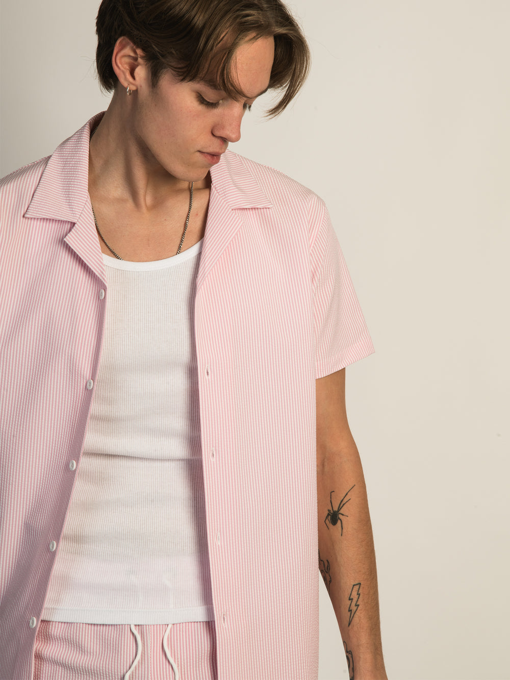 ISLAND HAZE ISLAND HAZE SEERSUCKER SHORT SLEEVE WOVEN - LIGHT ROSE - CLEARANCE - Boathouse