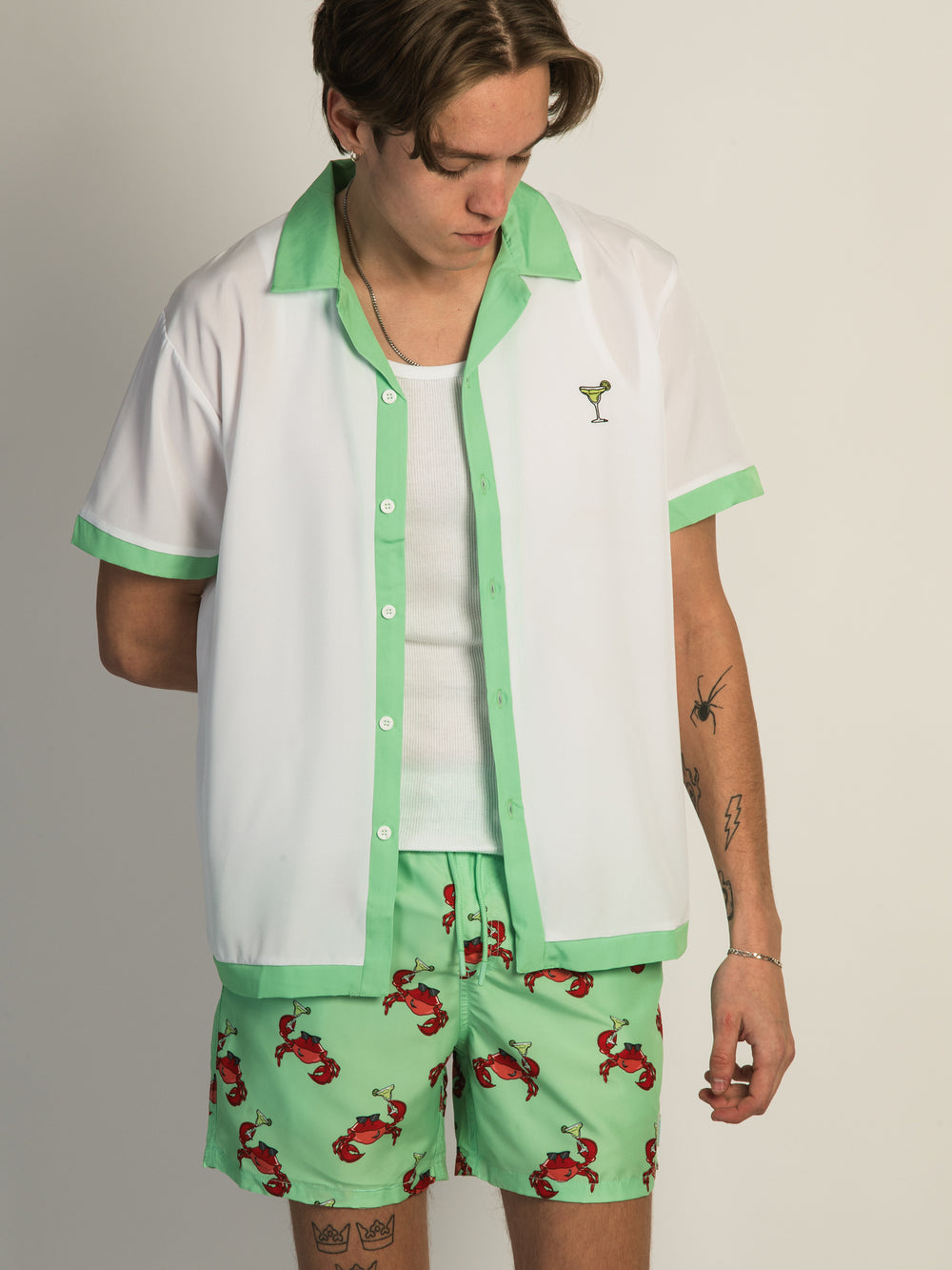 ISLAND HAZE ISLAND HAZE CHEERS CRAB SHORT SLEEVE WOVEN CAMP SHIRT - CLEARANCE - Boathouse