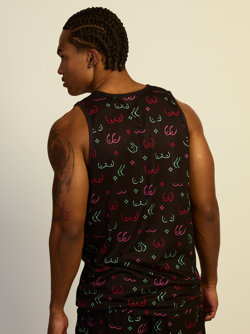KOLBY SWIM BOOBIES TANK TOP - BLACK