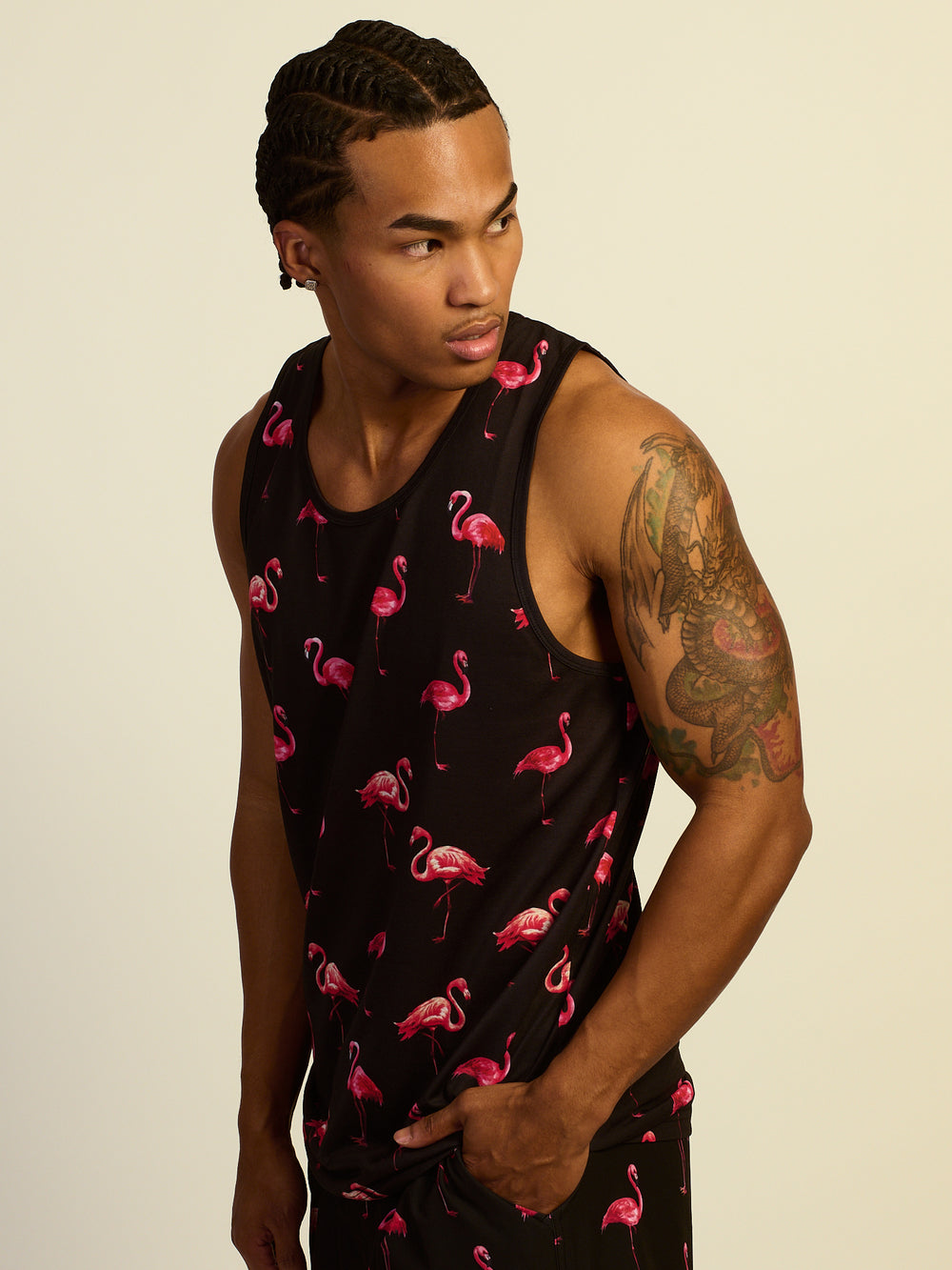 KOLBY - DÉBARDEUR FLAMANT ROSE - NOIR