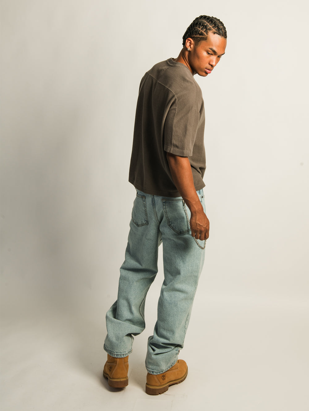 KOLBY SHORT CUT KNIT TEE- IRON