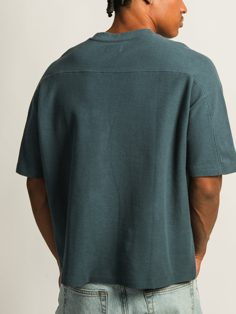 KOLBY SHORT CUT KNIT TEE - TEAL