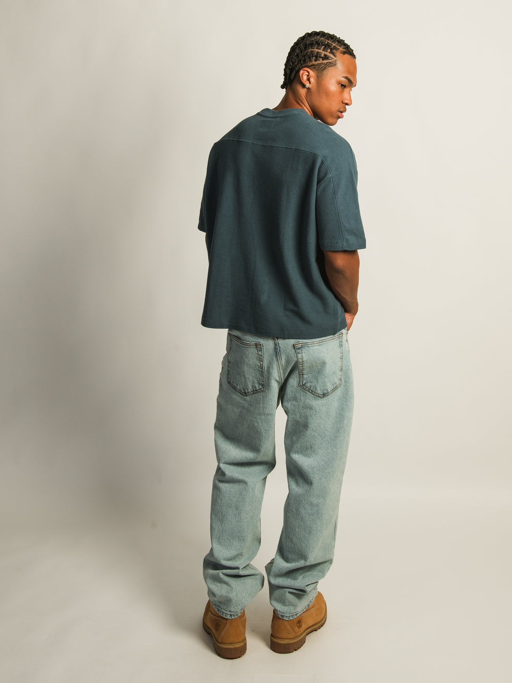 KOLBY SHORT CUT KNIT TEE - TEAL