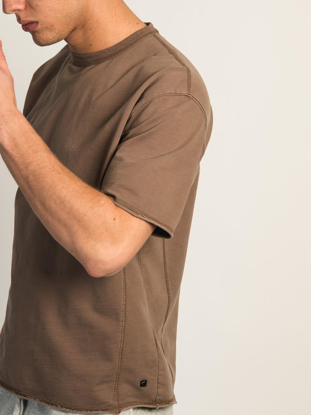 KOLBY OVERSIZED FRENCH TERRY TEE - MARRON