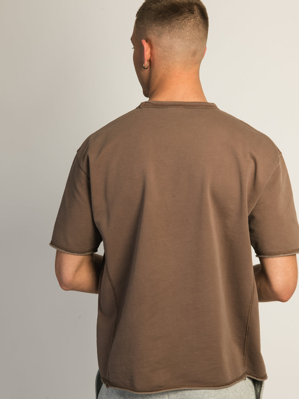 KOLBY OVERSIZED FRENCH TERRY TEE - MARRON