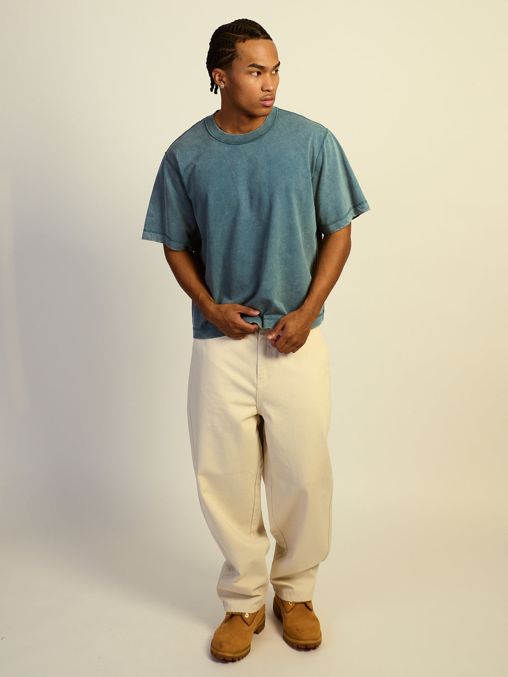 KOLBY SHORT CUT HEAVYWEIGHT TEE - DARK TEAL