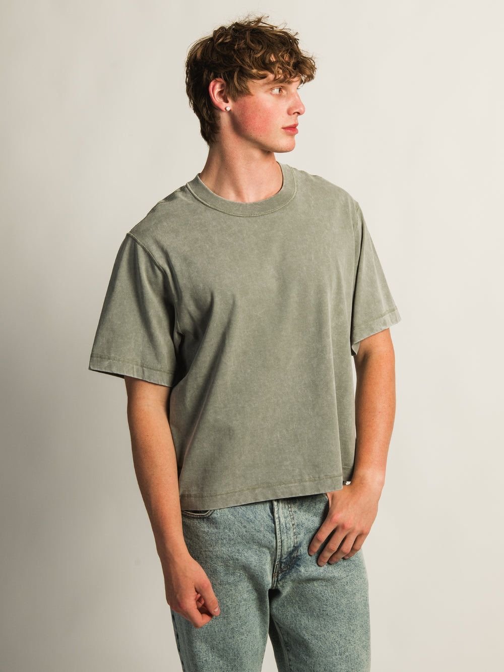 KOLBY SHORT CUT HEAVYWEIGHT TEE - GREEN