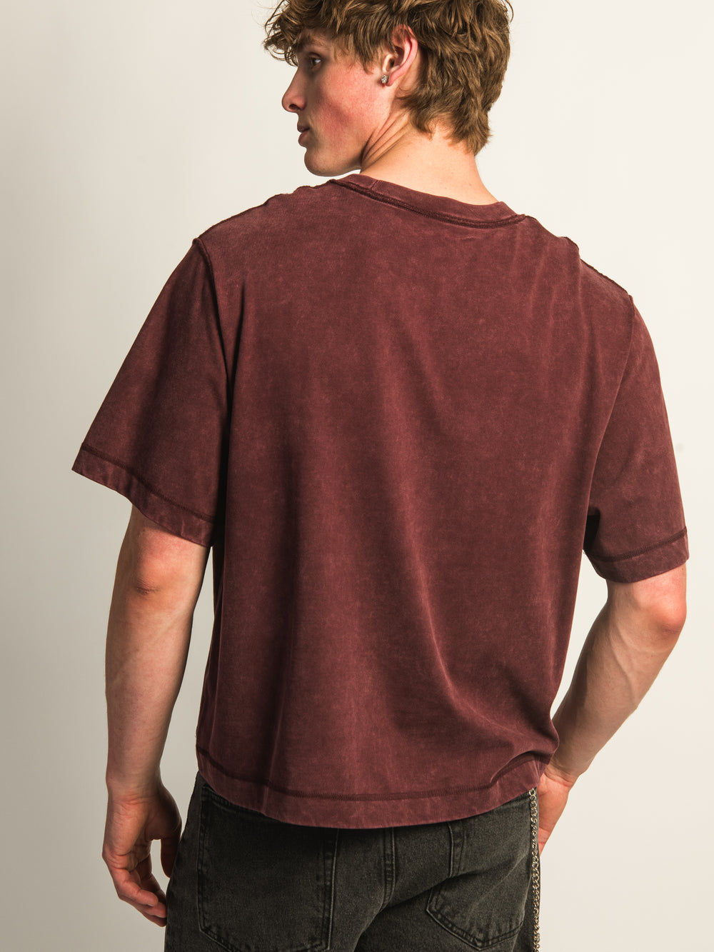 KOLBY SHORT CUT HEAVYWEIGHT TEE - PLUM