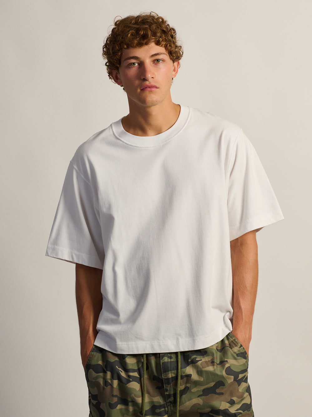 T-SHIRT POIDS LOURD COURT KOLBY - BLANC