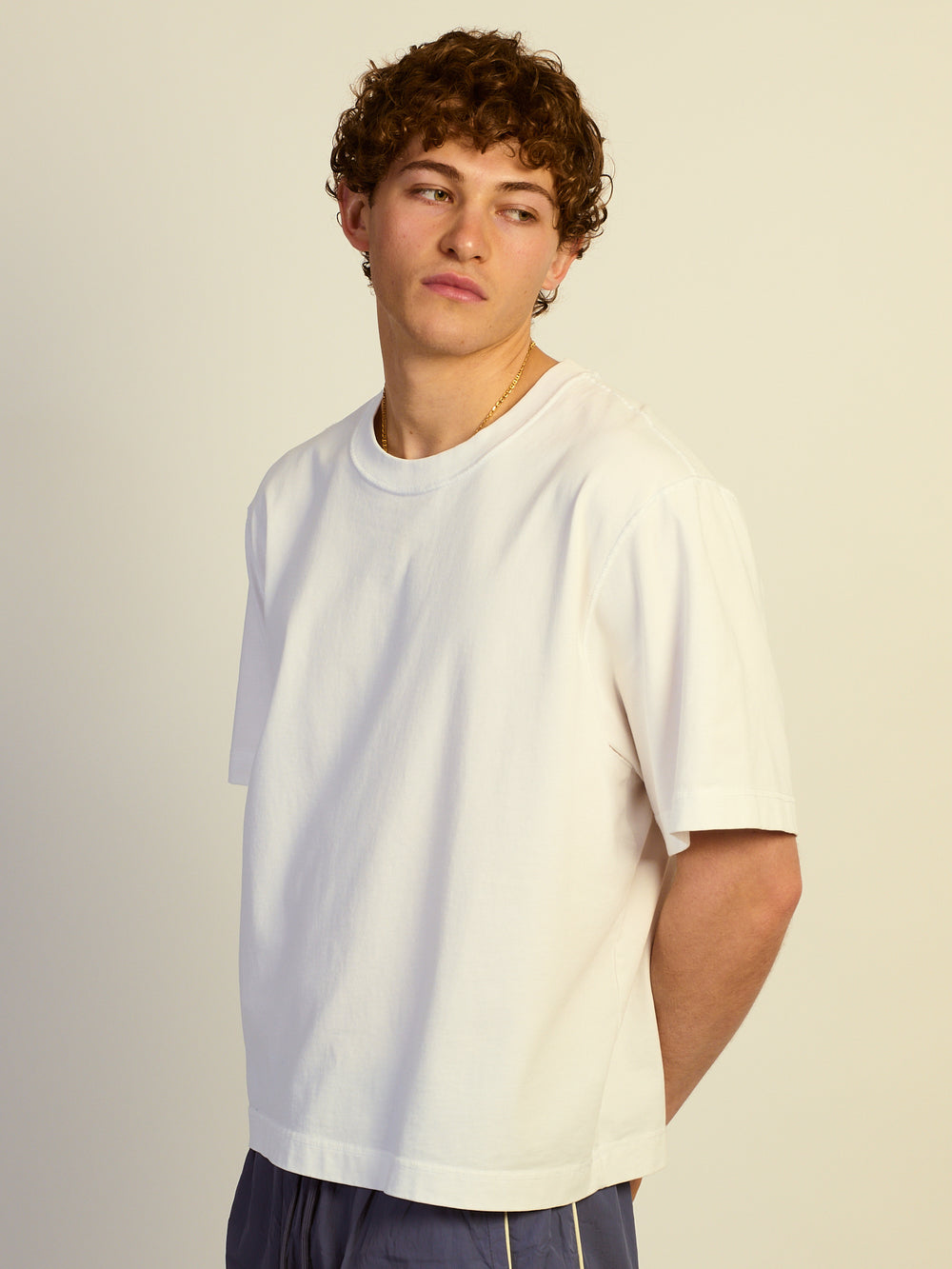 T-SHIRT POIDS LOURD COURT KOLBY - BLANC