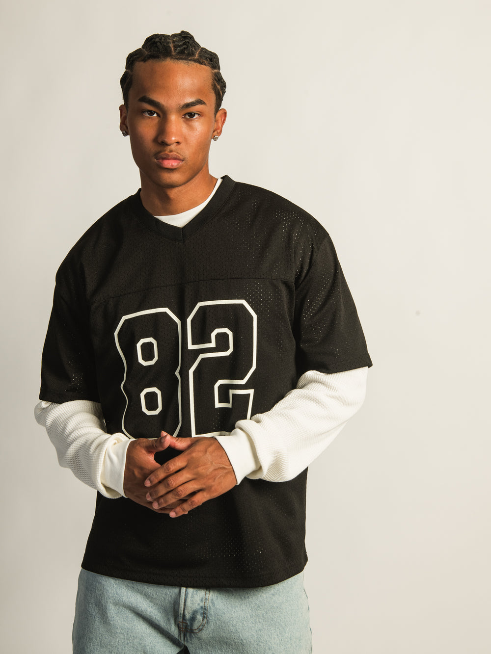 KOLBY FOOTBALL TEE- BLACK