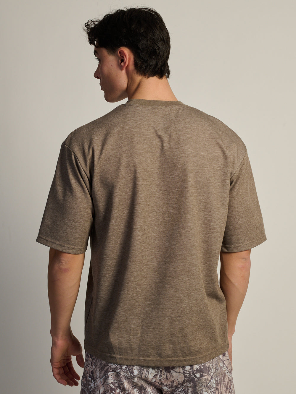 KOLBY BOXY FIT TEE - HEATHER BROWN