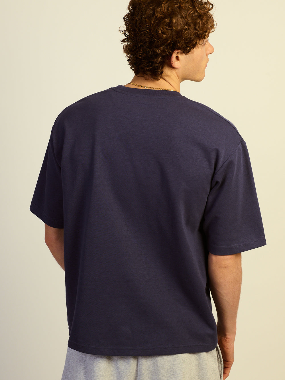 KOLBY BOXY FIT TEE - CHARCOAL NAVY