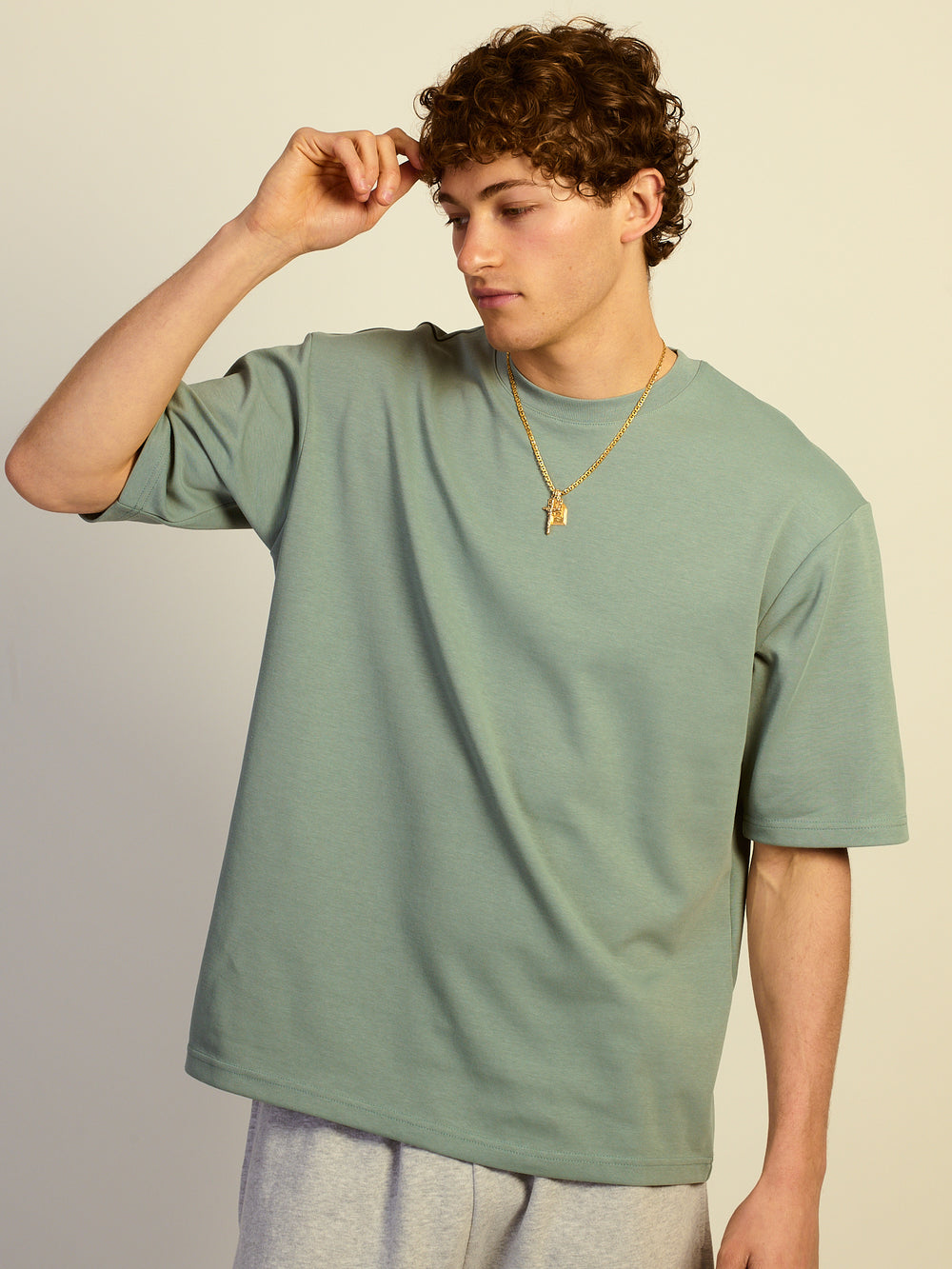 KOLBY BOXY FIT TEE - DARK GREEN