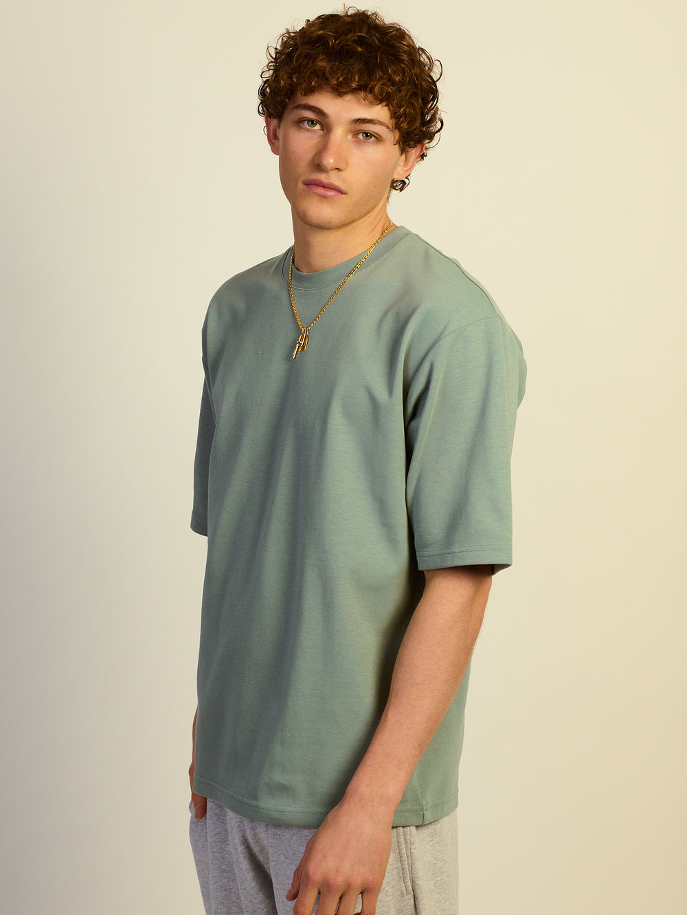 KOLBY BOXY FIT TEE - DARK GREEN